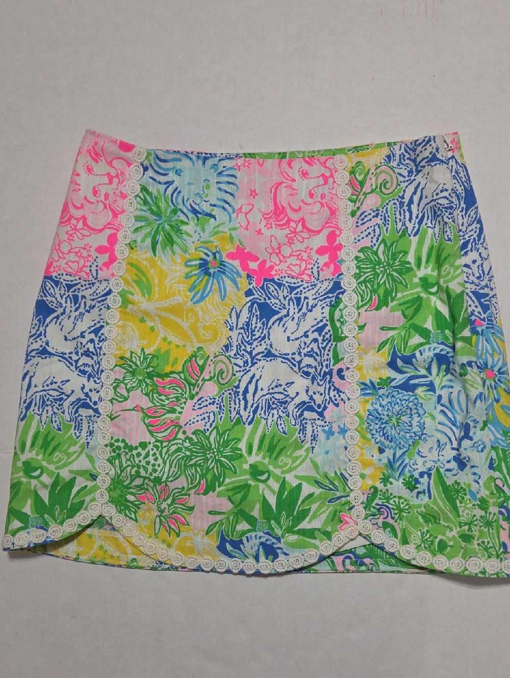 Lilly Pulitzer Pink, Green, Blue Floral Patchwork Skirt